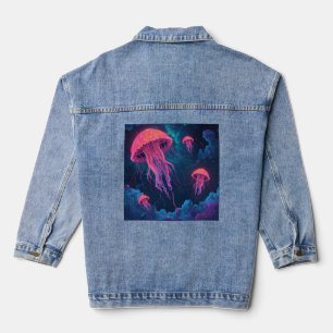 Kosmische Neon Kwallen Denim Jacket