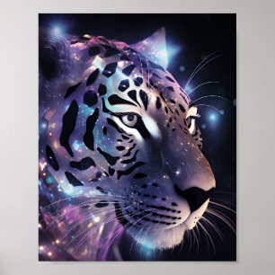 Kosmische Neon Luipaard – Fantasie Grote Katachtig Poster