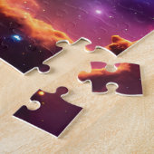 Kosmische neon paars roze oneindigheid nebulus sto legpuzzel (Zijkant)