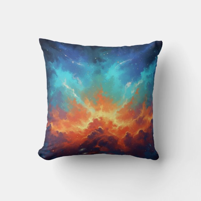 Kosmische Nevel Abstracte Melkweg Ruimte Kunst Kussen (Voorkant)