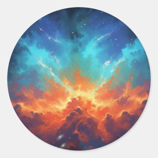 Kosmische Nevel Abstracte Melkweg Ruimte Kunst Ronde Sticker (Voorkant)