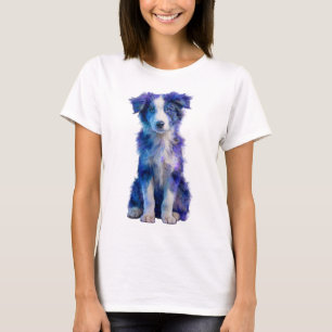 Kosmische Nevel Border Collie Puppy Vrouwen T-shirt