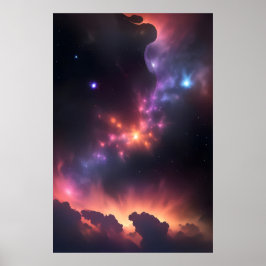 Kosmische nevel en sterrenstelsel poster