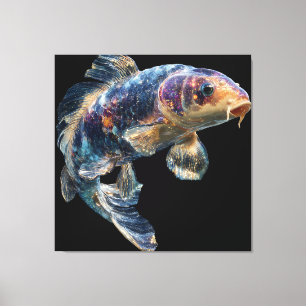 Kosmische Nevel Koi Canvas Afdruk