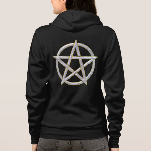 Kosmische Nexus: Marmeren Pentagram Hoodie (Achterkant)