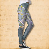 Kosmische Nexus: Marmeren Pentagram Leggings