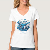 🌊 Kosmische Oceaan Walvis T-shirt (Voorkant)