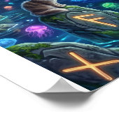 Kosmische Oceaan Wereld Schildpad — Noordse Fantas Poster (Hoek)