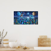 Kosmische Oceaan Wereld Schildpad — Noordse Fantas Poster (Keuken)