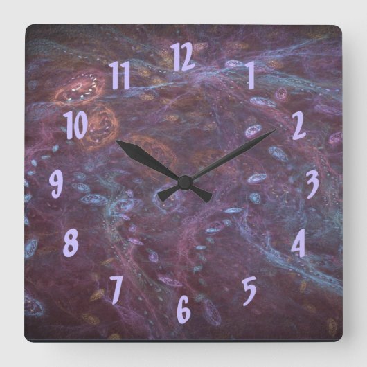 Kosmische Ocean Square Wall Clock Vierkante Klok (Voorkant)