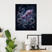 Kosmische Octopus Ster Afgrond Poster (Thuiskantoor)