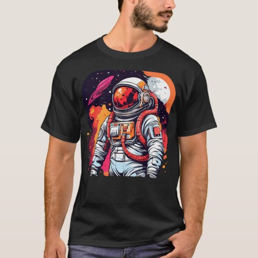 kosmische odyssee-astronaut in de uitgestrektheid t-shirt (Voorkant)