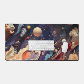 Kosmische Odyssey: Etherische Nebula Galaxy Desk M Bureaumat (Keyboard & Muis)
