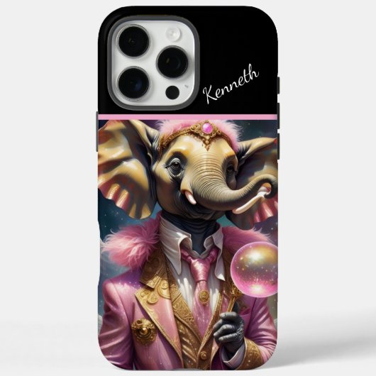 Kosmische olifant in het roze Case-Mate iPhone case (Achterkant)