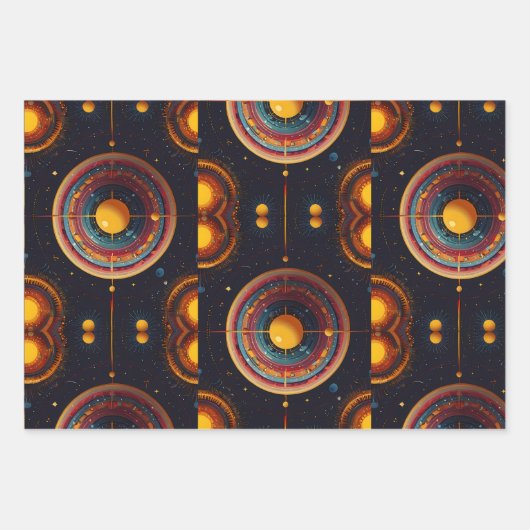 kosmische omloopbaan inpakpapier vel (Voorkant)