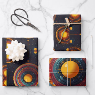 kosmische omloopbaan inpakpapier vel