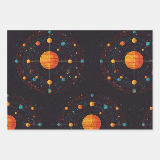 kosmische omloopbaan inpakpapier vel (Voorkant 2)