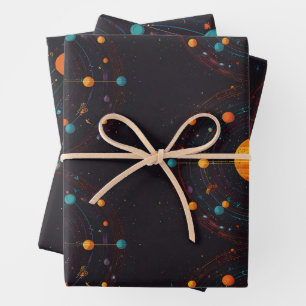 kosmische omloopbaan inpakpapier vel