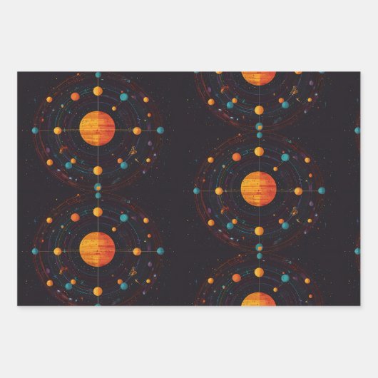 kosmische omloopbaan inpakpapier vel (Voorkant)