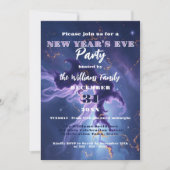 Kosmische Paarse Blauwe Nevels Oudejaarsfeest Kaart (Voorkant)