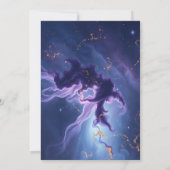 Kosmische Paarse Blauwe Nevels Oudejaarsfeest Kaart (Achterkant)