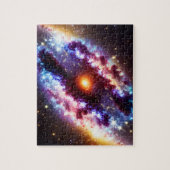 Kosmische paarse blauwe ster in het midden van het legpuzzel (Verticaal)