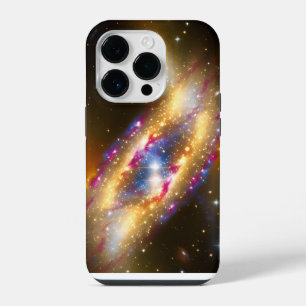 Kosmische paarse blauwe sterren exploderende nacht iPhone 14 plus hoesje