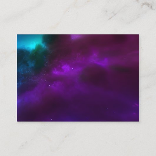 Kosmische Paarse Blauwgroen Silver Sun Moon Accomm Informatiekaartje (Achterkant)