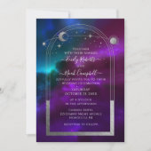 Kosmische Paarse Blauwgroen Zilveren Zon Maan Astr Kaart (Voorkant)