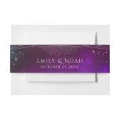 Kosmische Paarse Blauwgroen Zon Maan Sterren Weddi Uitnodigingen Wikkel (Voorkant Voorbeeld)