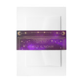 Kosmische Paarse Blauwgroen Zon Maan Sterren Weddi Uitnodigingen Wikkel (Voorkant Voorbeeld)