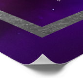 Kosmische Paarse Blauwgroen Zon Maan Sterren Welko Poster (Hoek)