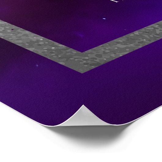 Kosmische Paarse Blauwgroen Zon Maan Sterren Welko Poster (Hoek)