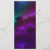 Kosmische Paarse Blauwgroen Zon Maan Wedding Menu  (Achterkant)