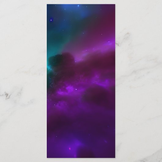 Kosmische Paarse Blauwgroen Zon Maan Wedding Menu  (Achterkant)