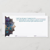 Kosmische Paarse Boho Mandala Cadeaubon (Achterkant)