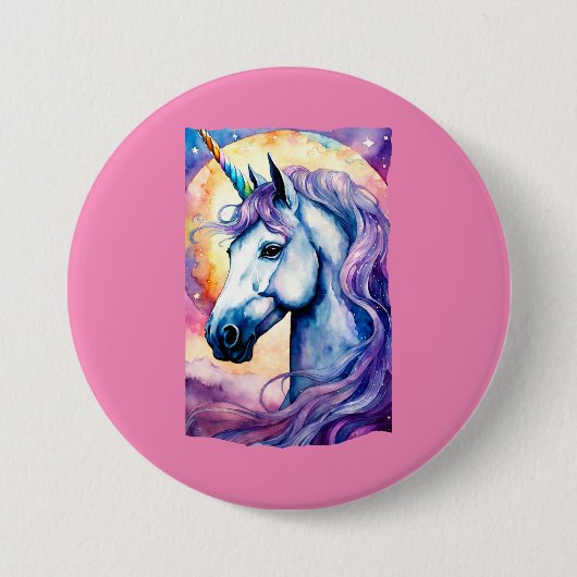 Kosmische Paarse Eenhoorn Button (Voorkant)