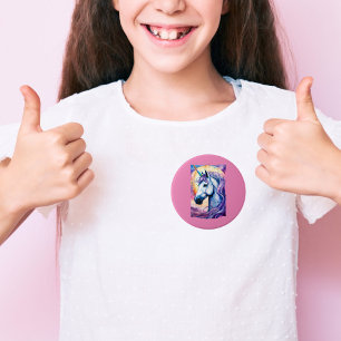 Kosmische Paarse Eenhoorn Button