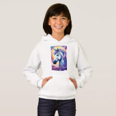 Kosmische Paarse eenhoorn hoodie (Voorkant volledig)