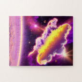 Kosmische Paarse en Geel Galactische Gebeurtenis i Legpuzzel (Horizontaal)