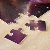 Kosmische paarse en gele pastels in zonnestelsel legpuzzel (Zijkant)