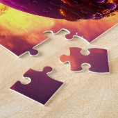 Kosmische Paarse en Oranje branden op close-up Neb Legpuzzel (Zijkant)