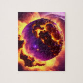 Kosmische Paarse en Oranje branden op close-up Neb Legpuzzel (Verticaal)