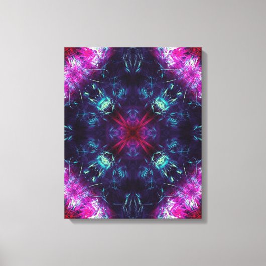 Kosmische Paarse Energie Fractale Kunst Canvas Afdruk (Voorkant)