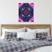 Kosmische Paarse Energie Fractale Kunst Canvas Afdruk (Insitu (Slaapkamer))