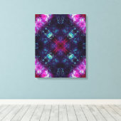 Kosmische Paarse Energie Fractale Kunst Canvas Afdruk (Insitu (Houten vloer))