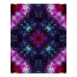 Kosmische Paarse Energie Fractale Kunst Perfect Poster