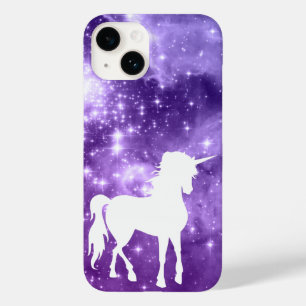 Kosmische Paarse Magische Sterren Witte Eenhoorn Case-Mate iPhone Case