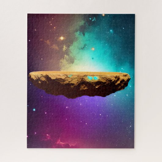 Kosmische Paarse Melkweg Drijvende Asteroïde Plate Legpuzzel (Verticaal)