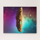 Kosmische Paarse Melkweg Drijvende Asteroïde Plate Legpuzzel (Horizontaal)